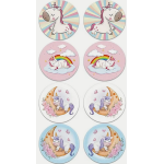 Sleepy Unicorn Stickers - Roll of 50's 